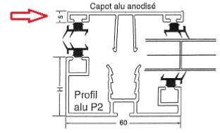 Capot jonction alu Blanc 16 7000x60mm